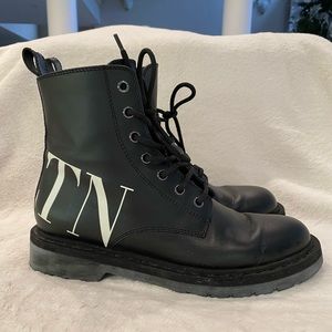 Valentino VLTN logo combat boots